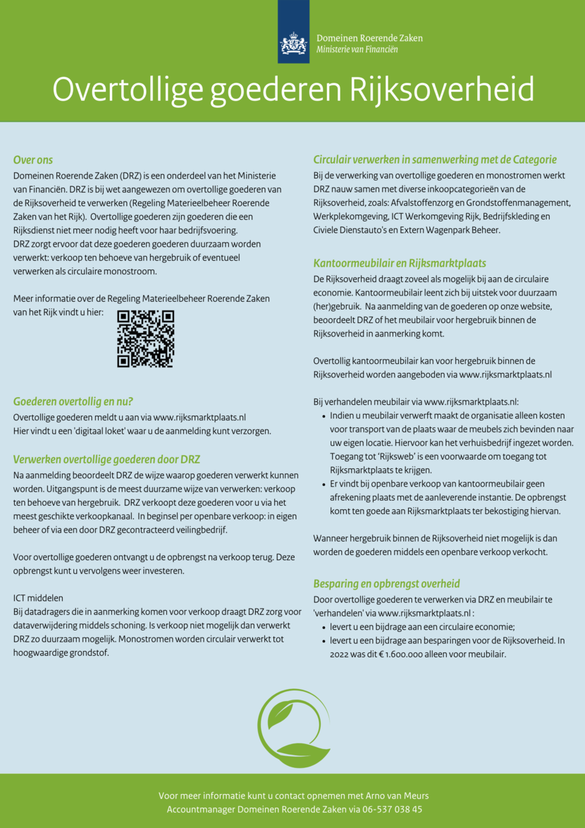 Brochure Overtollige goederen Rijksoverheid